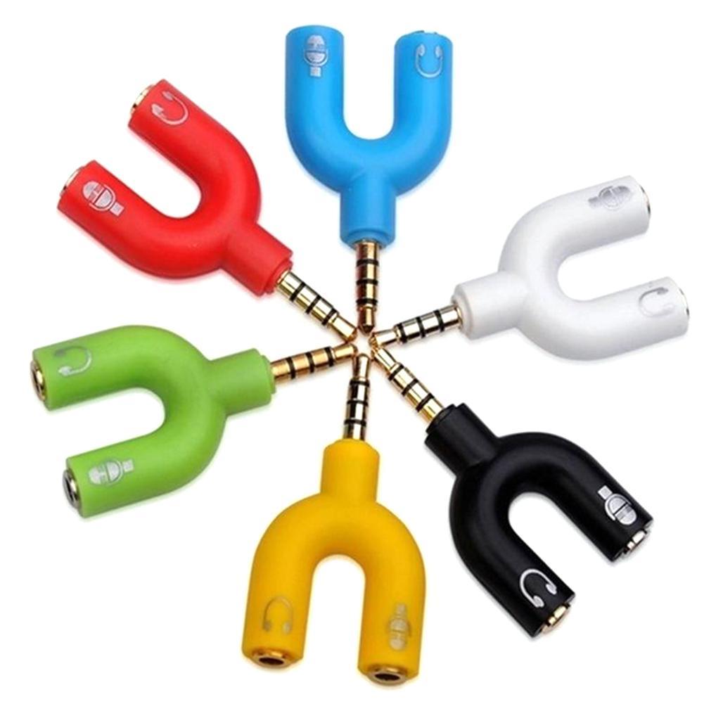1PC Dual 3.5MM U Type Adapter  - Earphone Splitter Jack avis et prix