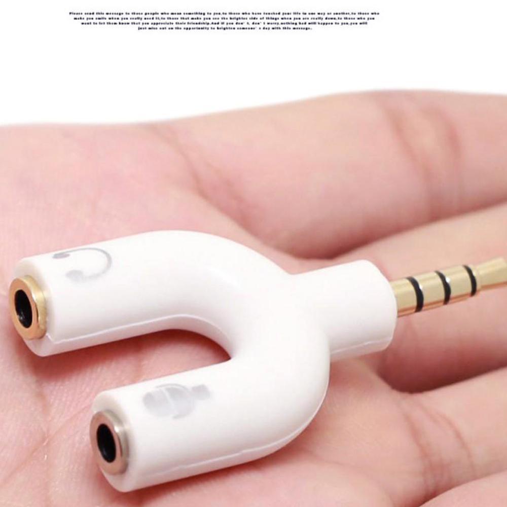 1PC Dual 3.5MM U Type Adapter  - Earphone Splitter Jack avis et prix