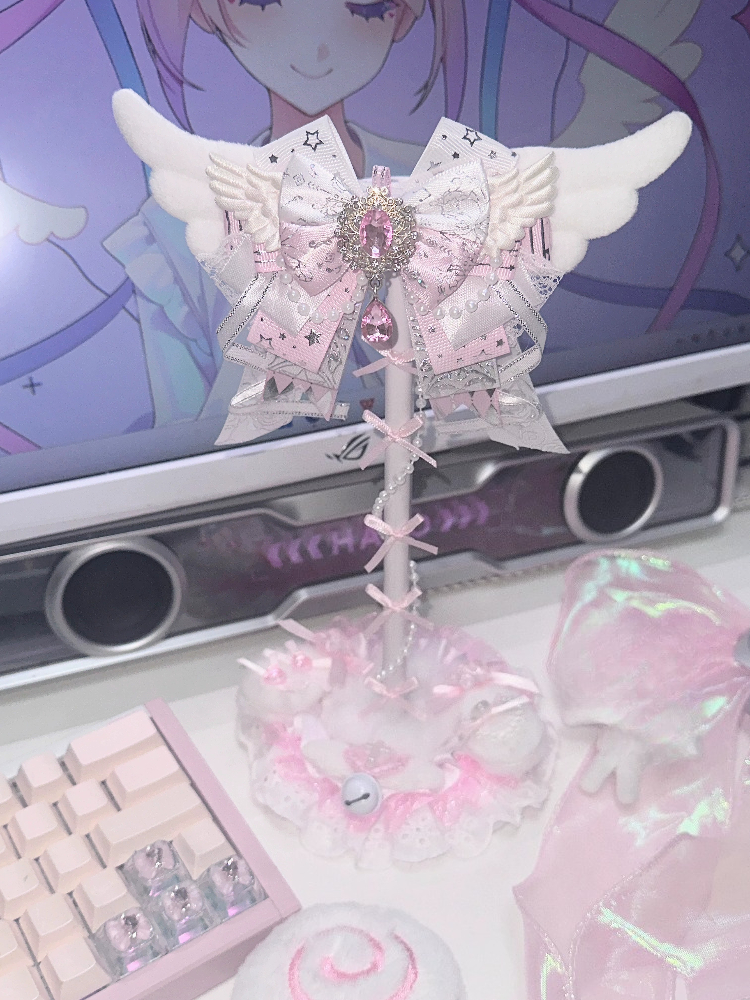 Cute Lace Headphone Stand Pink - Headphone Stand Desk avis et prix